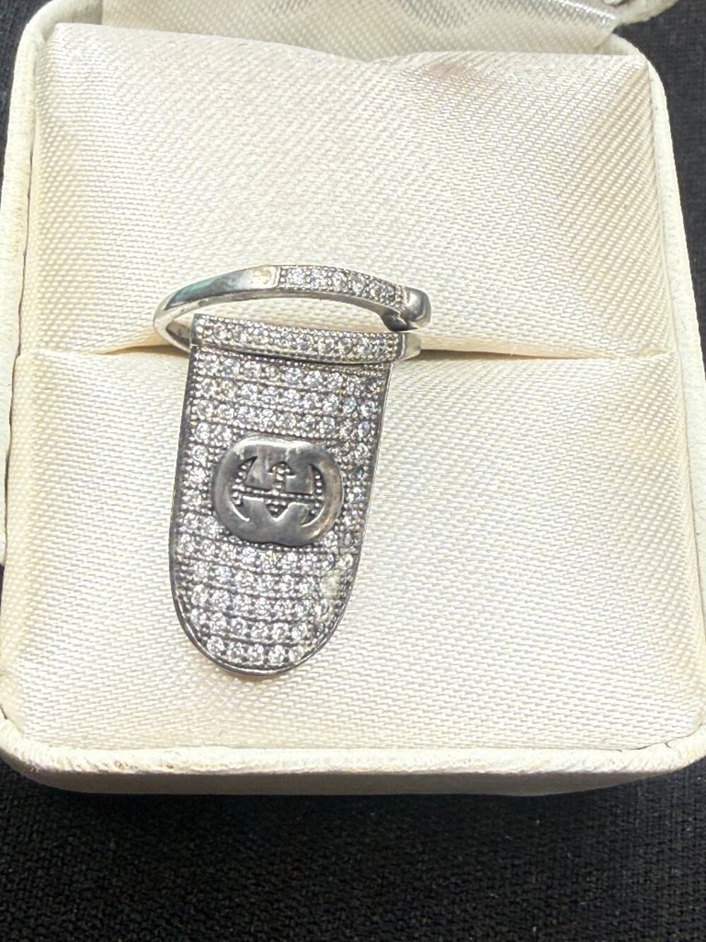 Pavé Crystal GG Pendant with Box